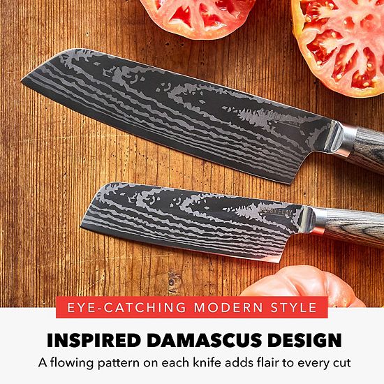  Bobby Flay By GreenPan Stainless Steel 2-piece Santoku Knife Set