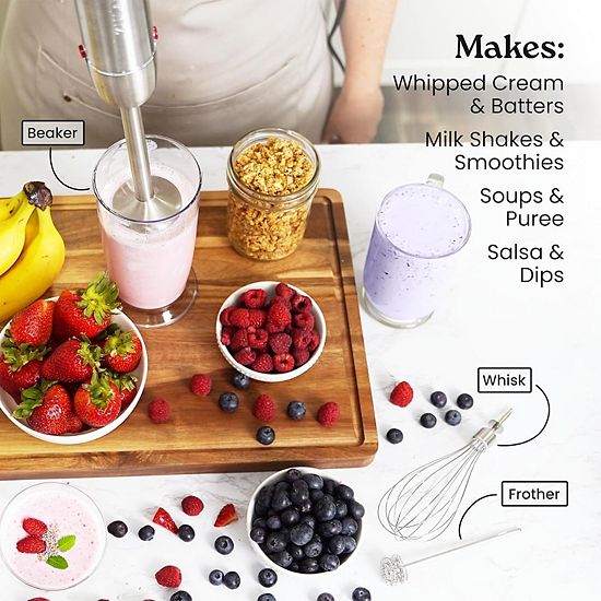  Zulay 4-in-1 Immersion Blender Handheld Mixer - Powerful 800 Watt Hand Blender