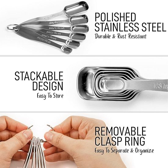  Zulay Kitchen Heavy Duty Stainless Steel Measuring Spoons