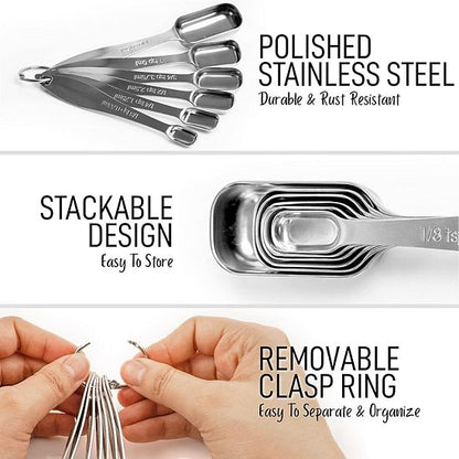  Zulay Kitchen Heavy Duty Stainless Steel Measuring Spoons