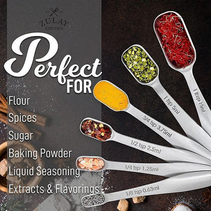  Zulay Kitchen Heavy Duty Stainless Steel Measuring Spoons