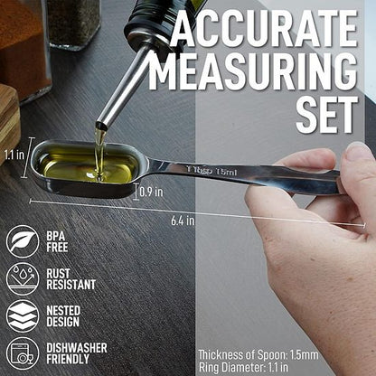  Zulay Kitchen Heavy Duty Stainless Steel Measuring Spoons