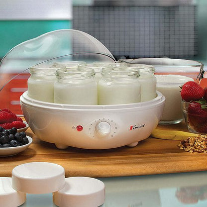  Yogurt Maker Automatic'; W/automatic Timer, And 7- 6oz Glass Jars