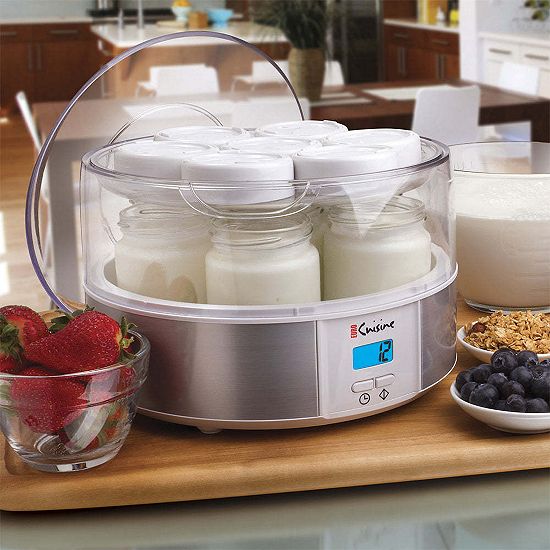  Automatic Yogurt Maker; W/15 Hour Timer, Lcd Dispay, Jar Lid Dates, And 7- 6oz Glass Jars