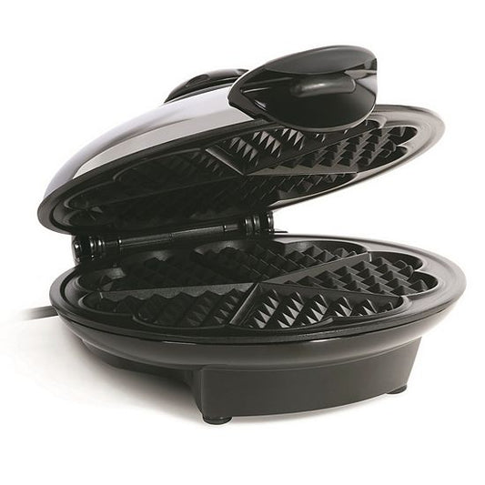  Waffle Maker; W/heart Design, Temperature Control, 8" Ceramic Coating, 850 Watt