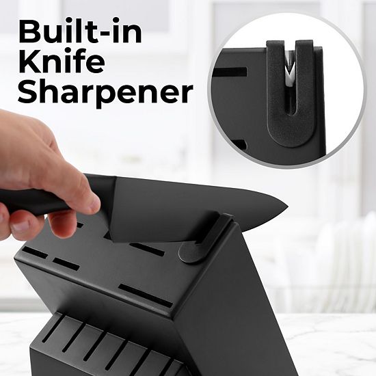  Zulay Kitchen 15 Piece Professional Knife Block Set With Built-In Sharpener