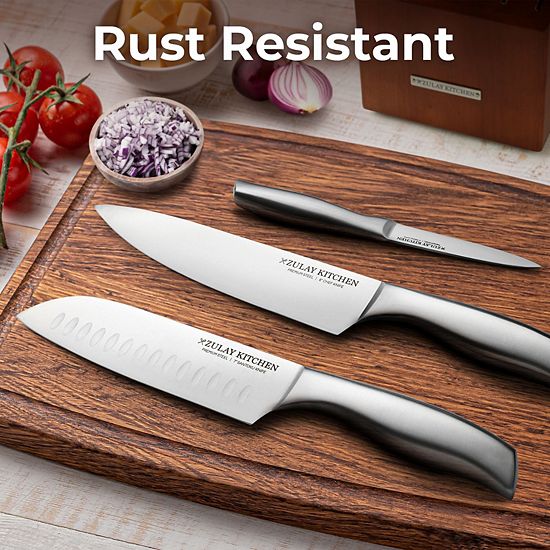  Zulay Kitchen 15 Piece Professional Knife Block Set With Built-In Sharpener