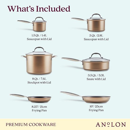  Anolon Ascend 10-pc. Hard Anodized Nonstick Cookware Set