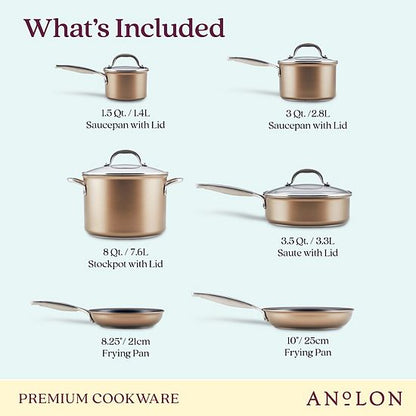  Anolon Ascend 10-pc. Hard Anodized Nonstick Cookware Set