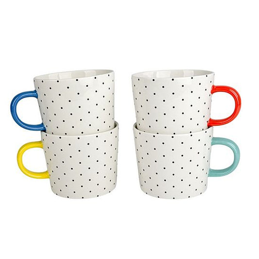  10 Strawberry Street 4-Piece 13-oz. Oogle Polka Dot Mugs