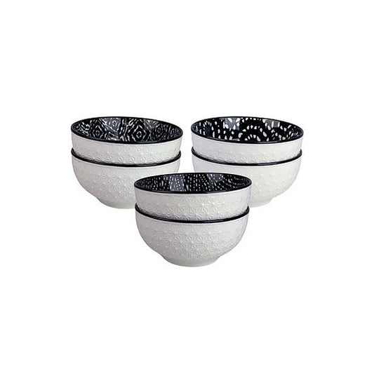  10 Strawberry Street 6-Piece Embossed Shibori Pad Print Dessert Bowls
