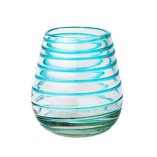  10 Strawberry Street 6-Piece Meridia Stemless Wine Handblown Mexican Glasses