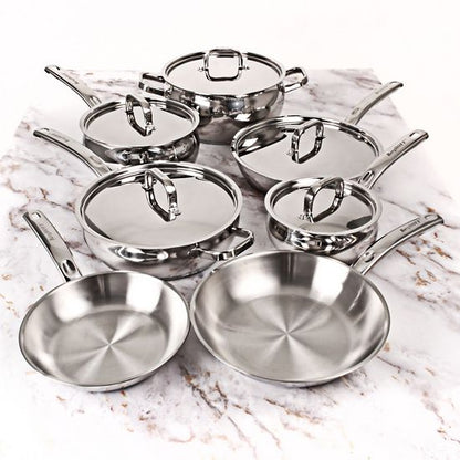  BergHOFF Belly Shape 12-pc. Stainless Steel Cookware Set With Stainless Steel Lids