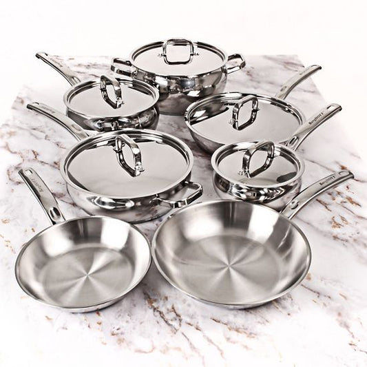  BergHOFF Belly Shape 12-pc. Stainless Steel Cookware Set With Stainless Steel Lids