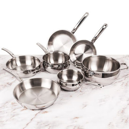  BergHOFF Belly Shape 12-pc. Stainless Steel Cookware Set With Stainless Steel Lids