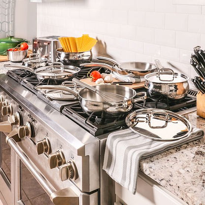  BergHOFF Belly Shape 12-pc. Stainless Steel Cookware Set With Stainless Steel Lids