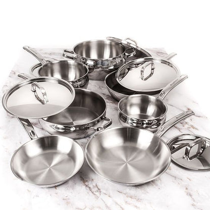  BergHOFF Belly Shape 12-pc. Stainless Steel Cookware Set With Stainless Steel Lids