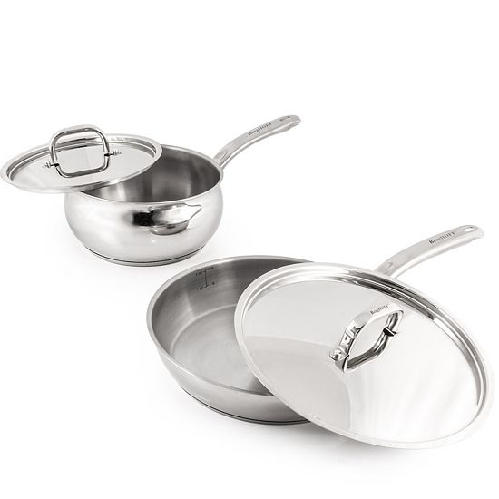  BergHOFF Belly Shape 12-pc. Stainless Steel Cookware Set With Stainless Steel Lids