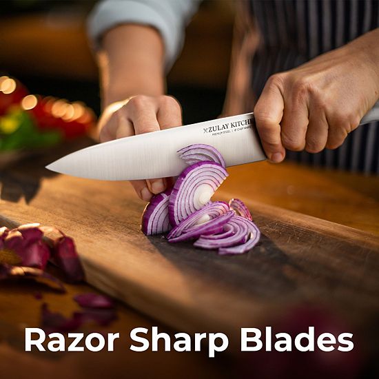  Zulay Kitchen 12 Piece Ultra Sharp Kitchen Knife Set With Block And Sharpener