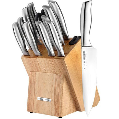  Zulay Kitchen 12 Piece Ultra Sharp Kitchen Knife Set With Block And Sharpener