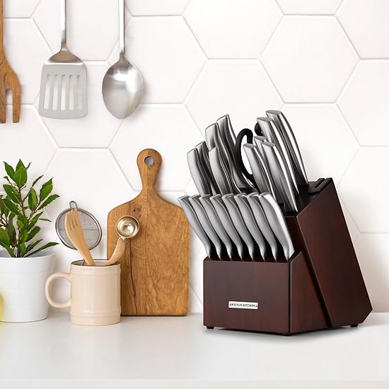  Zulay Kitchen 20 Piece Stainless Steel Knife Set With Block And Sharpener