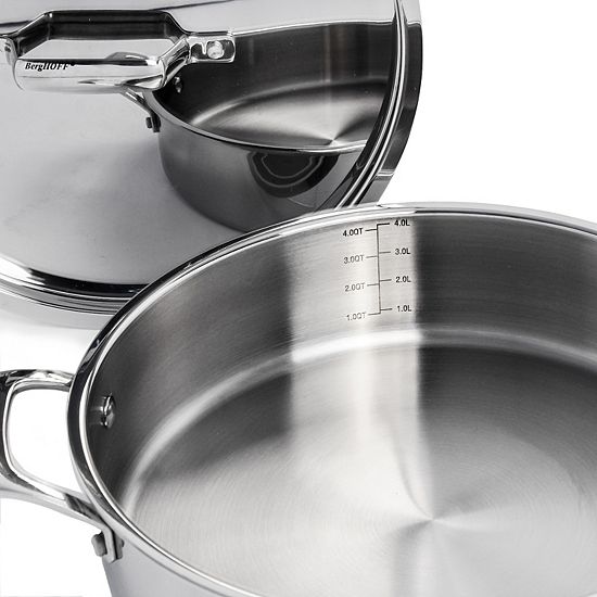 BergHOFF Professional 13 Pc Tri-Ply 18/10 Stainless Steel Cookware Set With Stainless Steel Lids
