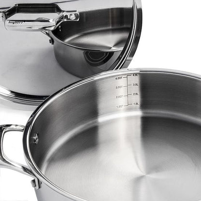  BergHOFF Professional 13 Pc Tri-Ply 18/10 Stainless Steel Cookware Set With Stainless Steel Lids
