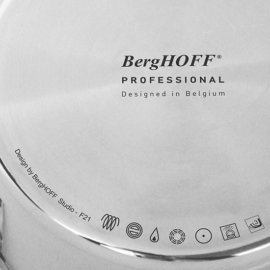  BergHOFF Professional 13 Pc Tri-Ply 18/10 Stainless Steel Cookware Set With Stainless Steel Lids