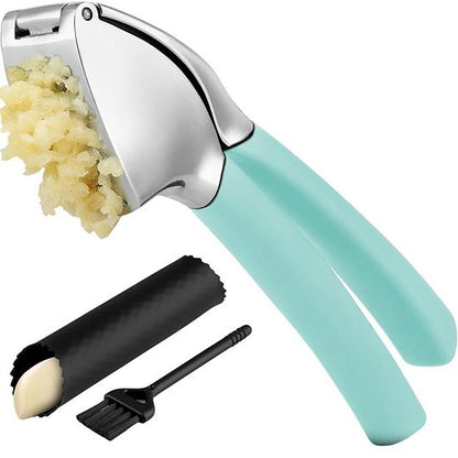  Zulay Kitchen Garlic Press Comfort Grip With Peeler And Brush