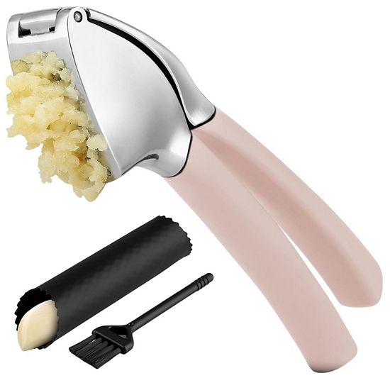  Zulay Kitchen Garlic Press Comfort Grip With Peeler And Brush