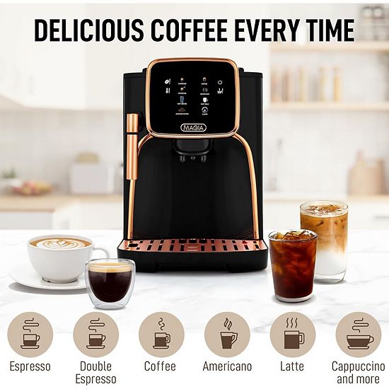  Zulay Kitchen Magia Clasica - Super Automatic Coffee Machine, Powerful Espresso Machine With Grinder