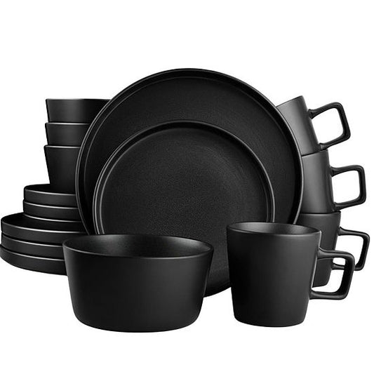  Zulay Kitchen Terra Plates And Bowls Sets, 16 Piece Modern Stoneware Dinnerware - Dish Set For 4