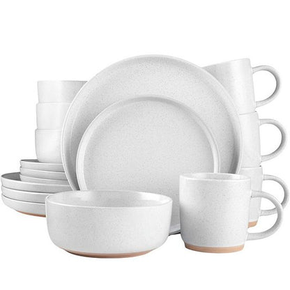  Zulay Kitchen Terra Plates And Bowls Sets, 16 Piece Modern Stoneware Dinnerware - Dish Set For 4