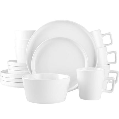  Zulay Kitchen Terra Plates And Bowls Sets, 16 Piece Modern Stoneware Dinnerware - Dish Set For 4