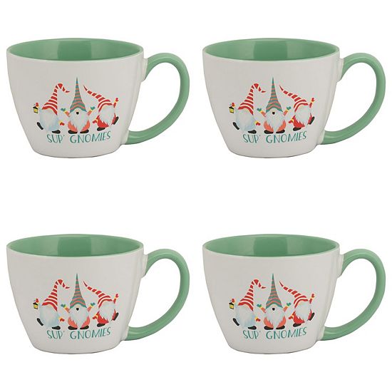  10 Strawberry Street Sup' Gnomies 4-pc. Holiday Mug Set