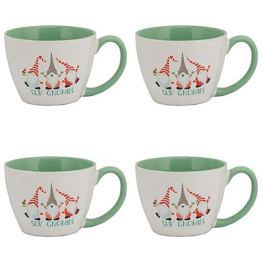  10 Strawberry Street Sup' Gnomies 4-pc. Holiday Mug Set